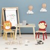 KTMBDW Kids Table and 2 Chairs Set, 3 Pieces Toddler Table and Chair Set, Wooden Activity Play Table Set (Lion&Monkey), Natural - 4 of 4