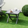 Tangkula 2 Pieces Folding Adirondack Side Table Poolside Garden Patio Gray - 2 of 4
