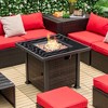 Costway 32'' Propane Fire Pit Table 50,000 BTU Square Firepit Heater w/ Lava Rocks Cover - 3 of 4