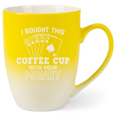 100 North Playing Card 10 Ounce Yellow and White Two Toned Ombre, Comfortably Fits Your Hands, Ceramic Tea Coffee Cup Mug, I bought this coffee cup