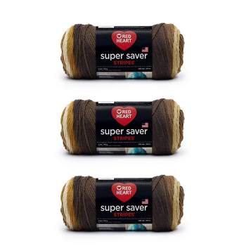 RED HEART Super Saver Yarn, 2 Heather Gray & 1 Black New 244 yds /223 m Lot  of 3