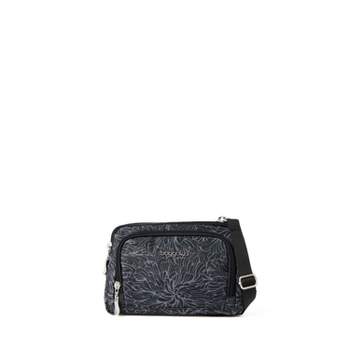 Vali Black Leather Crossbody Handbag Plastic Handle - Tiger And