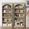 Arched Bookcase 5 Shelf Bookshelf 68.7" Tall Bookcase Farmhouse Curved Storage Rack Wooden Bookshelves for Home Office Natural - 3 of 4