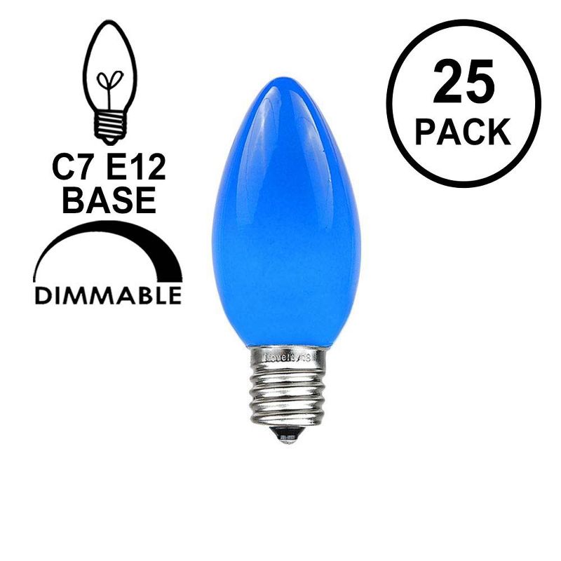 Novelty Lights Ceramic C7 Incandescent Traditional Vintage Christmas Replacement Bulbs 25 Pack, 5 of 7