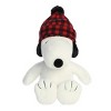 Aurora Medium Winter Plaid Snoopy Peanuts Festive Stuffed Animal White 11" - image 2 of 4