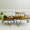 VIP Wood 14.5 in. Brown Round Risers with Hairpin Legs Set of 3 - 2 of 4