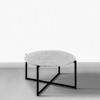 Royal Hampton 30 Inch Marble Top Round Coffee Table with Metal Frame - - 3 of 4