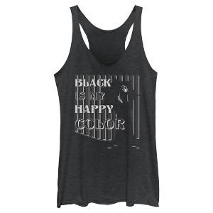 Women's Wednesday Black is My Happy Color Racerback Tank Top - 1 of 4