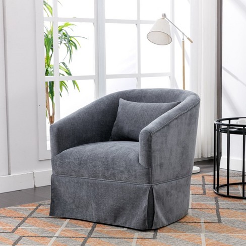 Living Room Chairs Accent Armchair With 360 Degree Rotating Base 300 Lbs Weight Capacity Small Comfy Sofa Chair gray Target