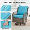 Garvee 3 Pieces Outdoor Swivel Rocker Set, 2 Chairs and Side Table, 360¡ã Rotation, Patio, Porch, Pool (Gray Wicker/Apricot Cushions) - 4 of 4