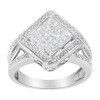 Silver 2/5 Cttw Princess Cut Diamond Cluster Composite Cocktail Ring - 2 of 4
