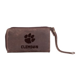 Evergreen NCAA Clemson Tigers Brown Leather Women's Wristlet Wallet Officially Licensed with Gift Box - 1 of 1