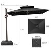 Crestlive Products 9'X11' Double Top Cantilever Umbrella Outdoor 360° Rotation 6 Heights Adjustable Offset Umbrella with Metal Pole and Base - 3 of 4