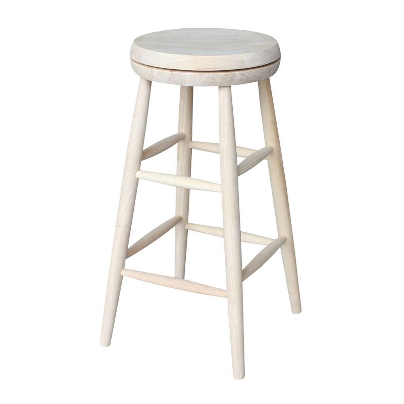 30&#34; Jonathan Swivel Scooped Seat Barstool Unfinished - International Concepts, 1 of 6