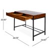 GDFStudio Lombok Industrial Acacia Wood Storage Desk, Dark Oak - 3 of 4