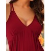cheibear Women's Sleeveless V Neck Racer Back Solid Chemise Cozy Pajama Dress - 4 of 4