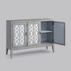 Vintage MDF Top 48 in. TV Cabinet for Living Room Mirror Door Sideboard Buffet with Adjustable Shelves - 3 of 4