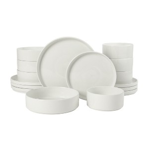 Gibson Home First Home Plates and Bowls Set, 16 Piece Dinnerware Set for 4, White with Embossed : Target