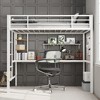 Coucheta Twin Loft Bed with Desk & Storage, Heavy Duty Metal Frame, Safety Guardrail & Ladder, Steel Slats, Space Saving for Kids & Adults - 3 of 4