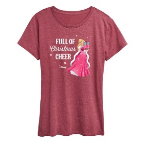 Women's - Disney - Full Of Christmas Cheer Aurora Short Sleeve Graphic T-Shirt - 1 of 4
