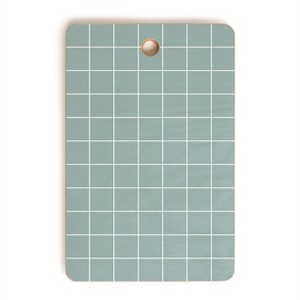 Cocoon Design Sage Green Retro Grid Pattern Cutting Board - Rectangle - 1 of 3