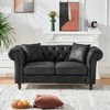 3+2 Seater Chesterfield Tech Fabric Sofa with Roll Armrest, Upholstered Mid-Century Modern Couch with Throw Pillows for Living Room, Office, Apartment - 4 of 4