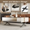 CAVINAS Rectangular Mirror Coffee Table,Tea Table with Storage,Metal Base,2 Drawers,Black High Gloss Desktop,47.3" Center Table for Living Room - 4 of 4