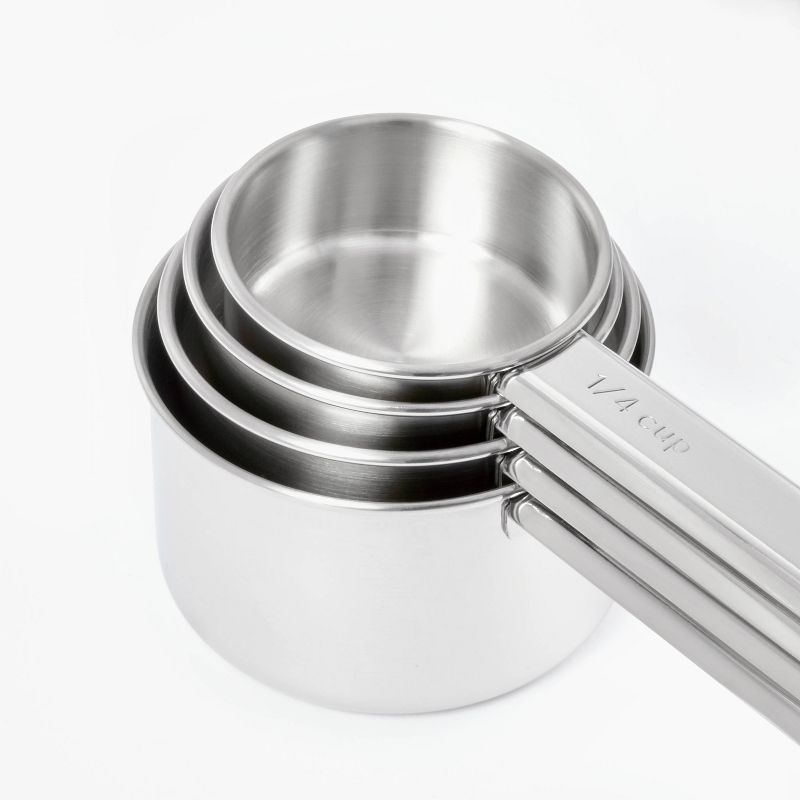 4pc Stainless Steel Measuring Cups - Figmint™, 4 of 5