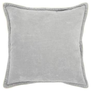Connie Post Solid Poly Filled Square Pillow Light Gray - Rizzy Home