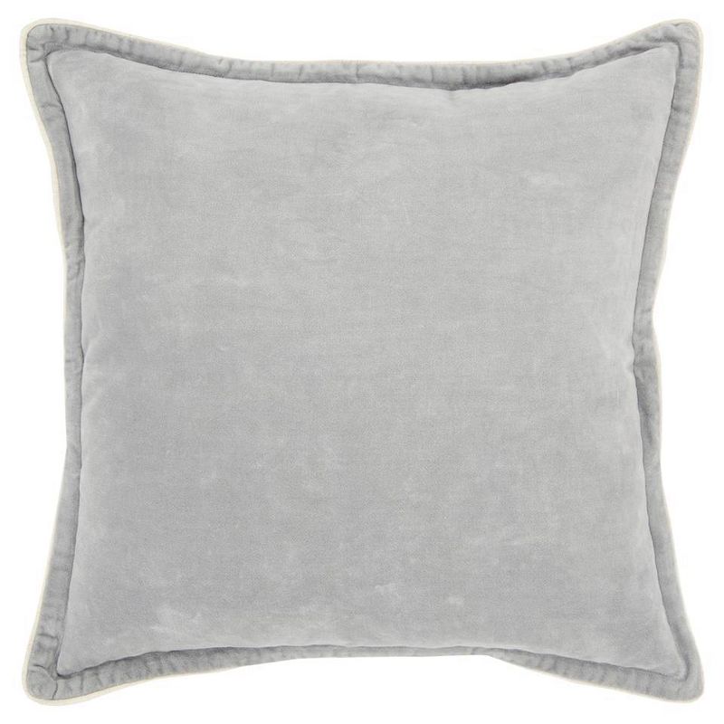 Connie Post Solid Poly Filled Square Pillow Light Gray - Rizzy Home, 1 of 7