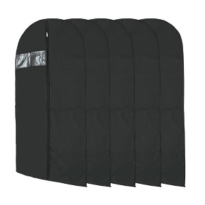 Unique Bargains Dustproof Garment Bag Black 5 Pcs - 1 of 4