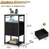 Tall Nightstand with Charging Station and LED Lights, Bedside Table with Fabric Drawers - 2 of 4