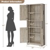 Coolmee 70 Inch Tall Kitchen Pantry Cabinet, Freestanding Storage Cabinet with 4 Doors and Adjustable Shelves, Utility Hutch Cupboard - 3 of 4