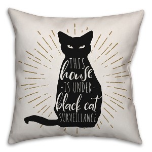 Creative Products Black Cat House 18x18 Indoor / Outdoor Pillow - 1 of 2