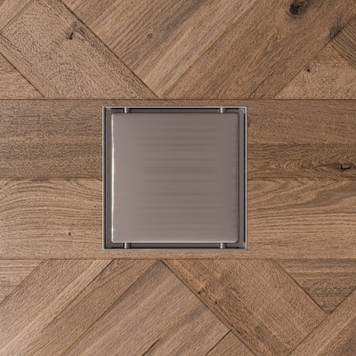ALFI ABSD55B-BSS 5Inch x 5Inch Modern Square Brushed Stainless Steel Shower Drain with Solid Cover