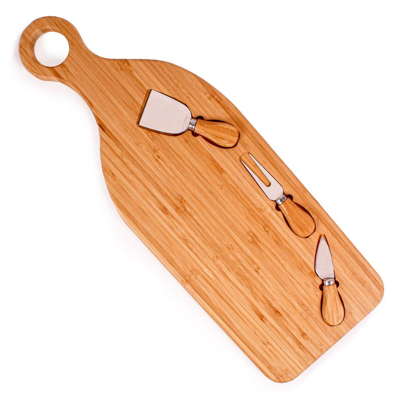 BergHOFF Bamboo 4Pc Paddle Cheese Board Set, with 3 Tools, 22x7.9x1", 1 of 8