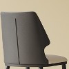 Gulches Contemporary Dining Chairs Set of 2, Gray+White PU Upholstery, Contoured Seat, Sturdy Construction for Dining/Kitchen/Office - 3 of 4