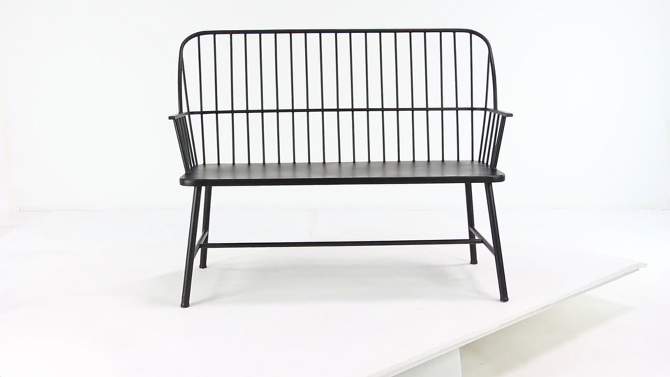 Traditional Outdoor Patio Bench - Black - Olivia &#38; May, 2 of 20, play video
