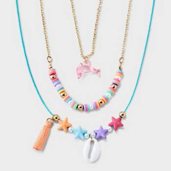 Girls' 3pk Dolphin Shell Necklace Set - Cat & Jack™