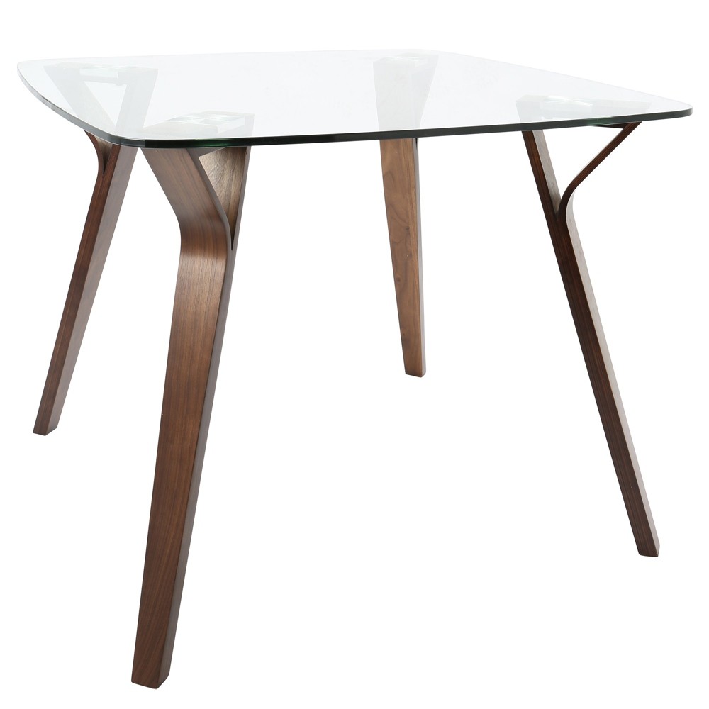 Photos - Dining Table 38" Folia Mid-Century Modern  Clear - LumiSource: Scandinavian