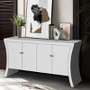 59'' Modern Industrial 4-Door Credenza with Arc Legs and Bronze Handles for Living Room or Entryway Use-Cuddlewood - 2 of 4