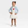 Toddler Girls' Short Sleeve Hearts Graphic T-Shirt - Cat & Jack™ Cream - 4 of 4