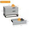Gulches 22" Gray white Nightstand with 2 Drawer,Small Dressers for Closet,Wood Storage Cabinet for Hallway Bedroom Entryway - 3 of 4