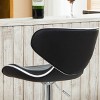 Roundhill Furniture Masaccio Cushioned Leatherette Upholstery Airlift Adjustable Swivel Barstool with Chrome Base, Black, Set of 2 - 4 of 4