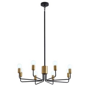Dewdrop Black and Gold 8-Light Candle Style Candelabra Chandelier - 1 of 4