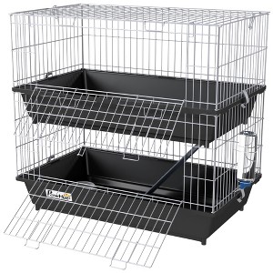 Skyzone 2-Tier Metal Small Animal Cage with Ramp, 2 Doors, Trays, Food Dish & Water Bottle for - 1 of 4