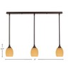 Toltec Lighting Any 3 - Light Chandelier in  Dark Granite with 5" Cayenne Linen Shade - 2 of 2