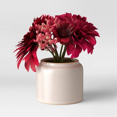 5" x 5.5" Artificial Mum Plant Arrangement in Ceramic Pot - Threshold™