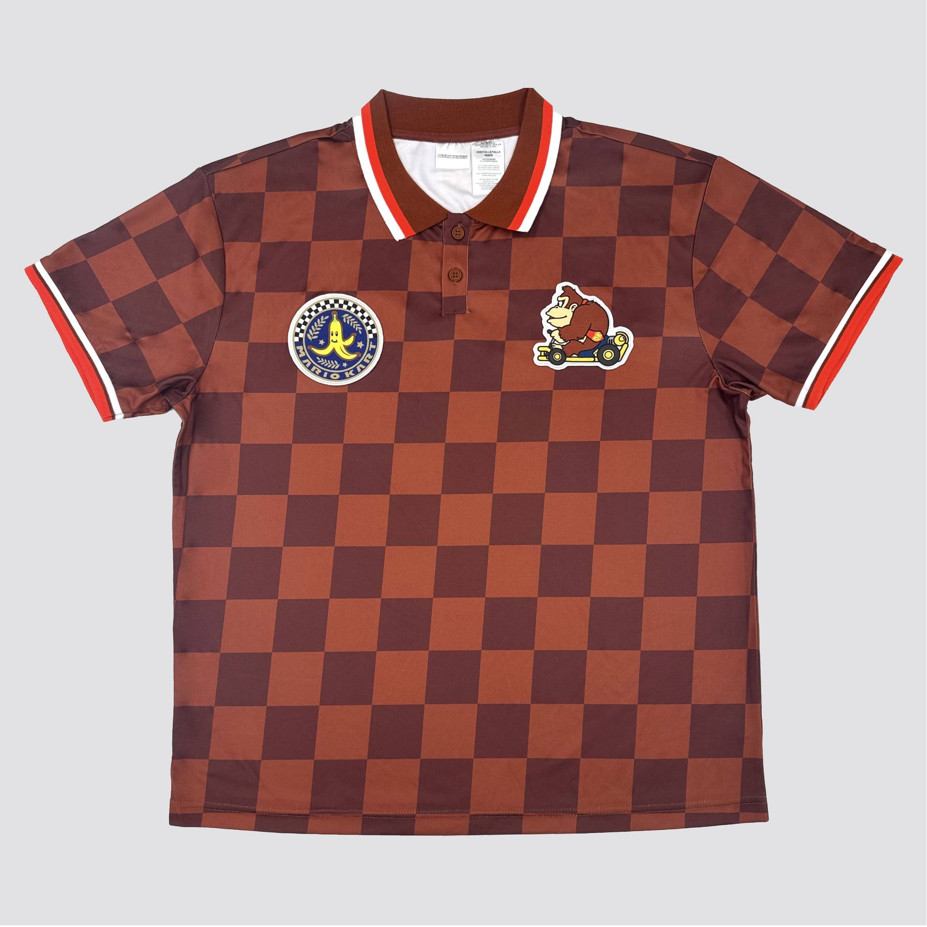 Super Mario Check SS Polo Brown DKong