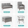 Sonkuki 9 Pieces Patio Sofa with Ottomans Set, All-Weather PE Rattan Wicker, Patio Conversation Couch with Cushion - 3 of 4